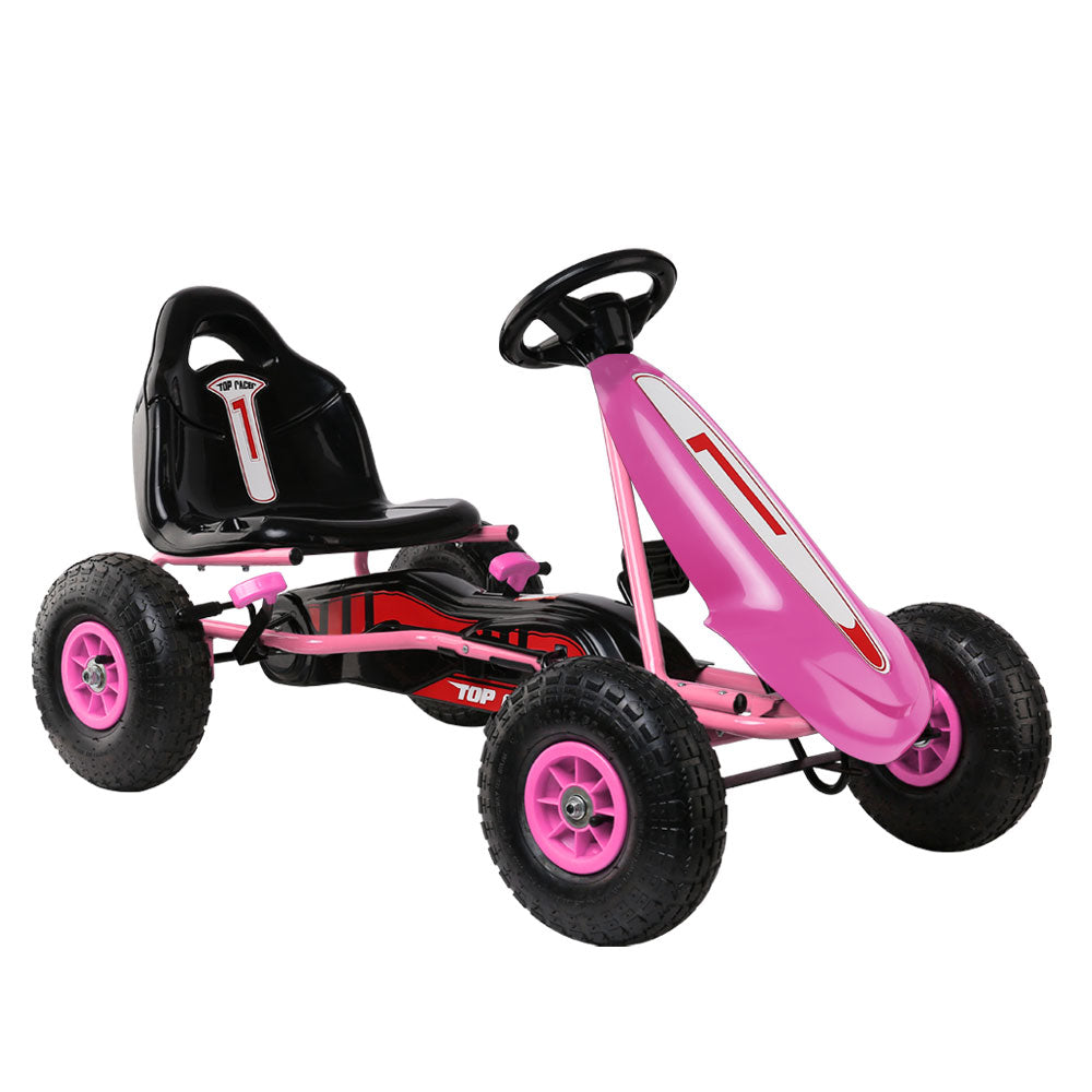 Rigo Kids Pedal Go Kart Racing Car - Pink