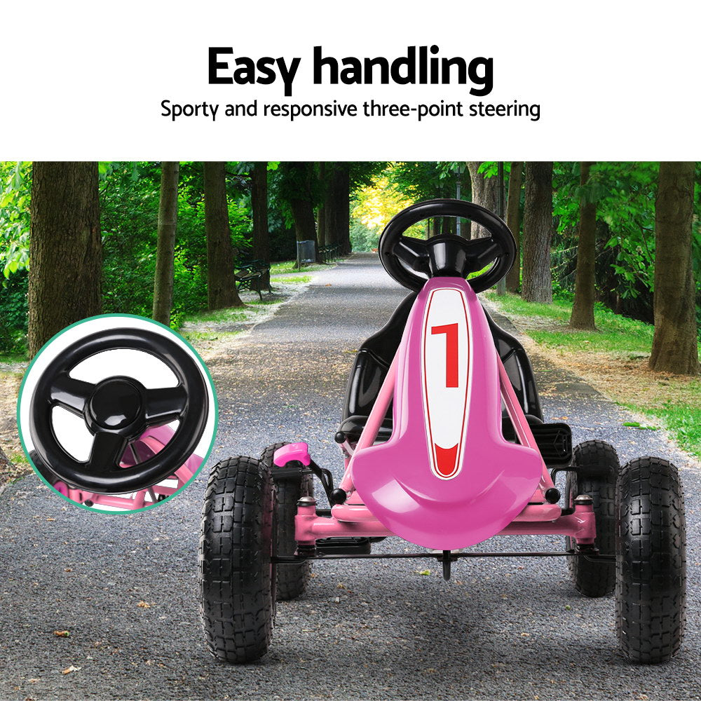 Rigo Kids Pedal Go Kart Racing Car - Pink