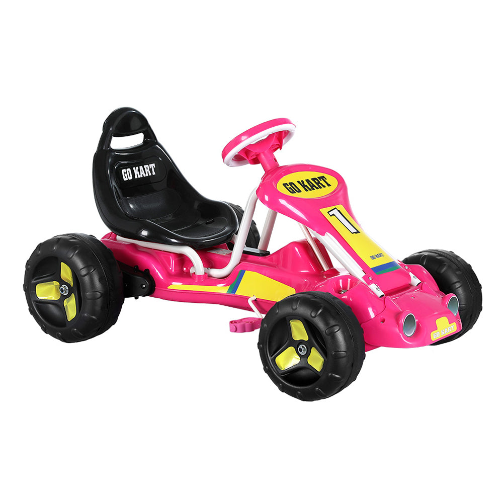 Rigo Kids Pedal Go Kart Racing Car (Plastic Wheels) - Pink
