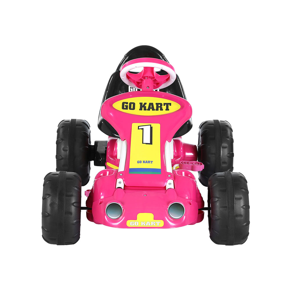 Rigo Kids Pedal Go Kart Racing Car (Plastic Wheels) - Pink