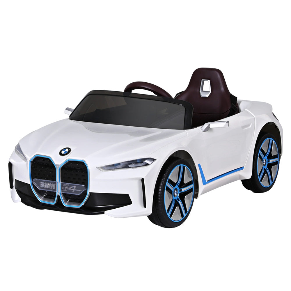 White BMW I4 Electric car