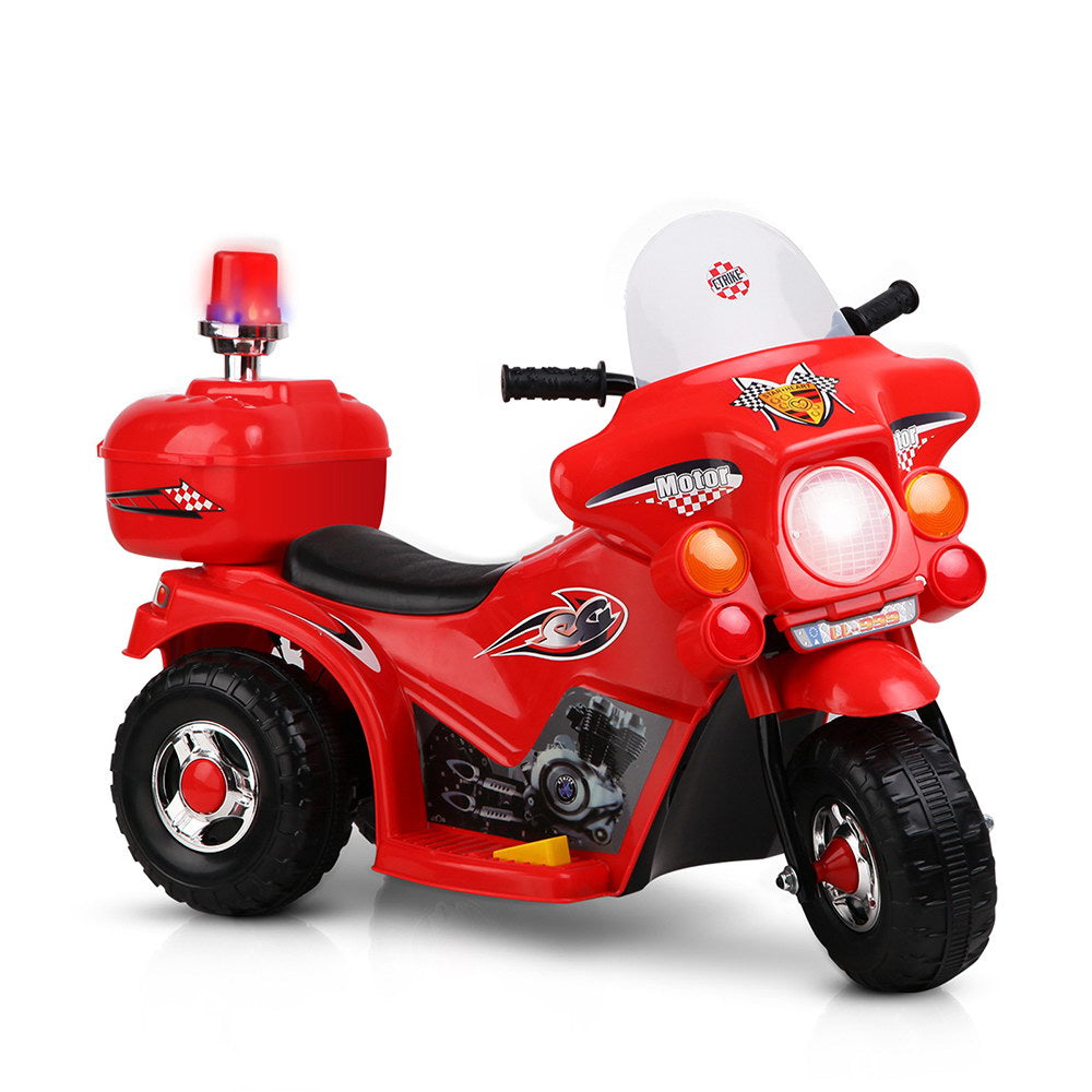 Rigo Kids Electric Ride On Police Motorcycle - Red