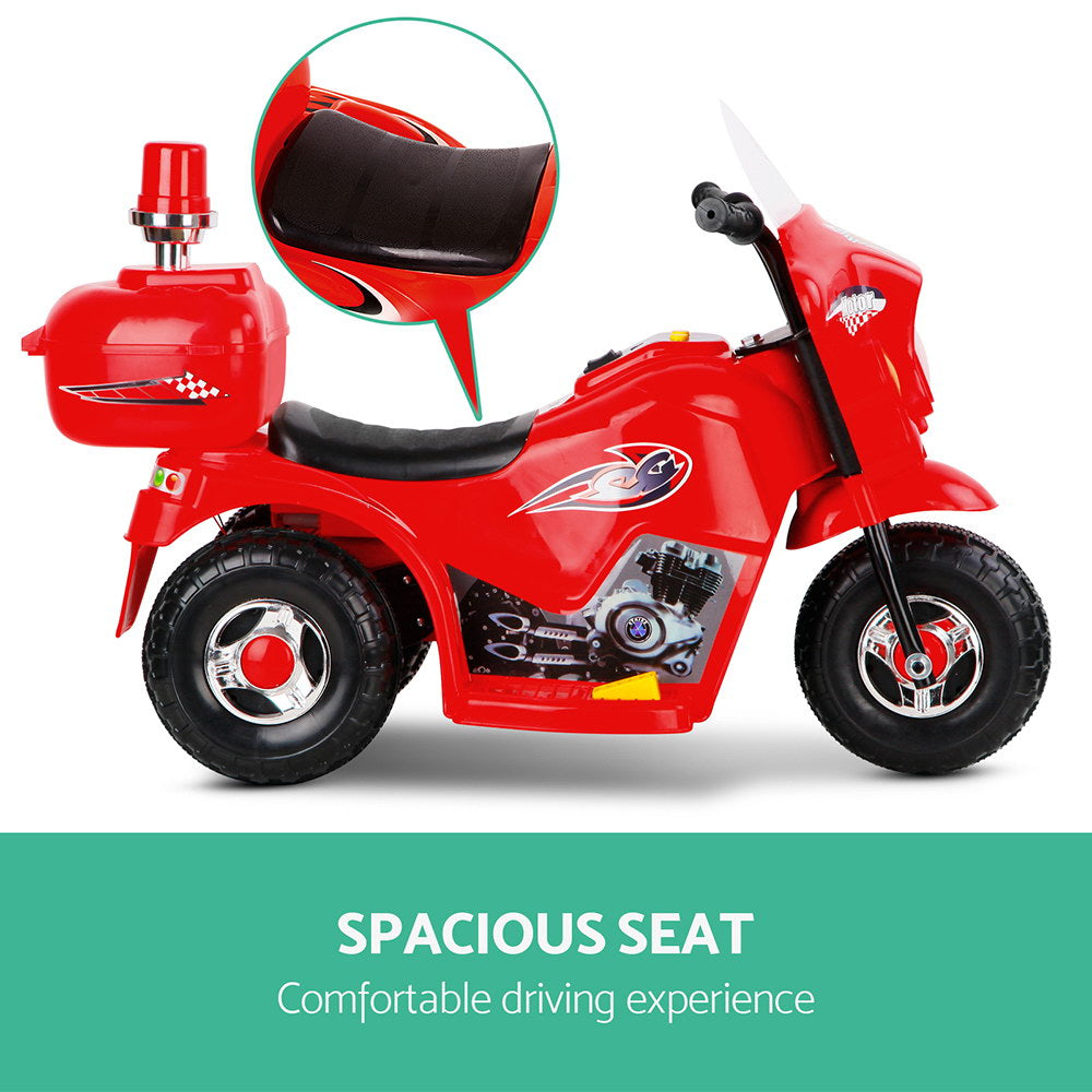 Rigo Kids Electric Ride On Police Motorcycle - Red