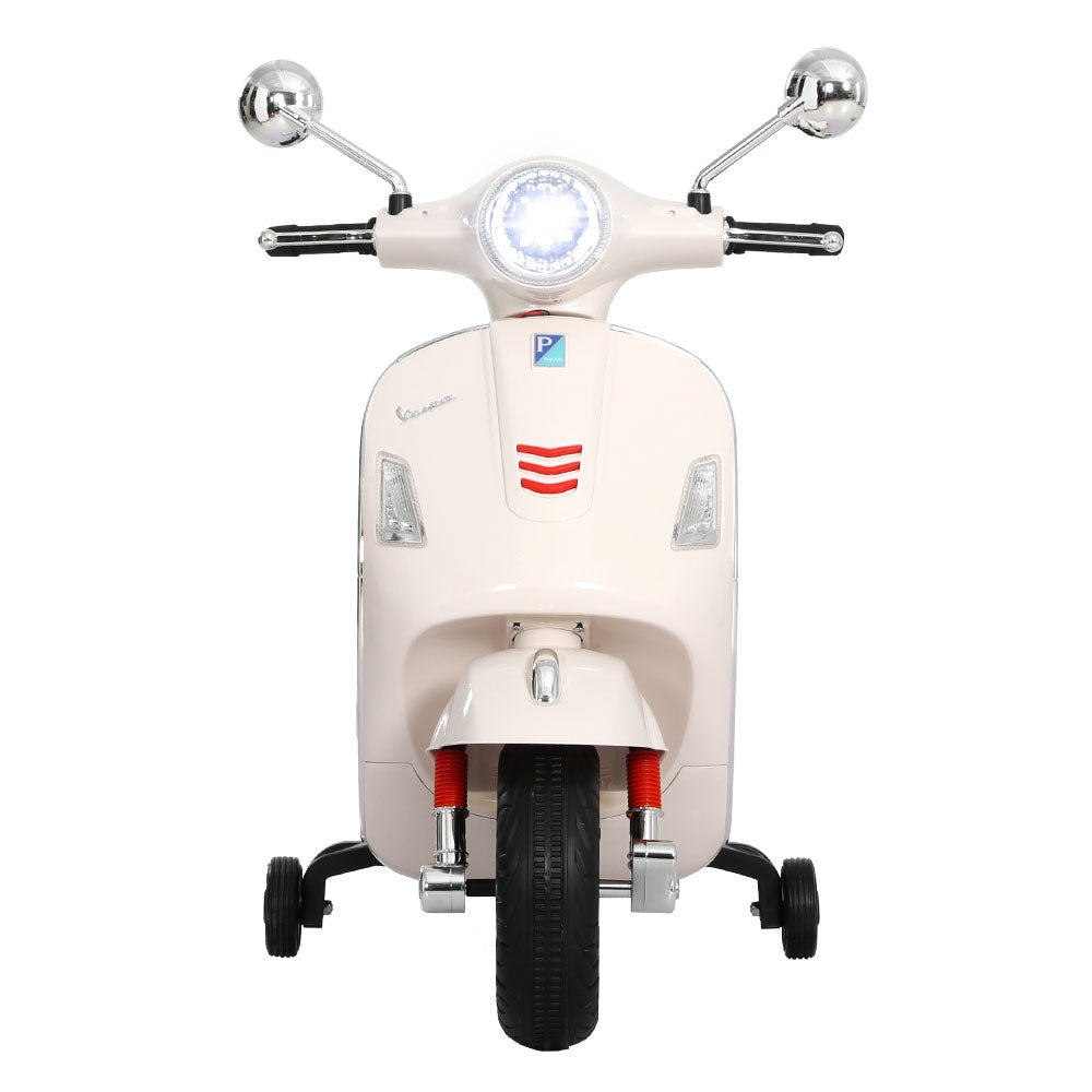 Vespa Licensed GTS Electric Ride On Motorcycle - White
