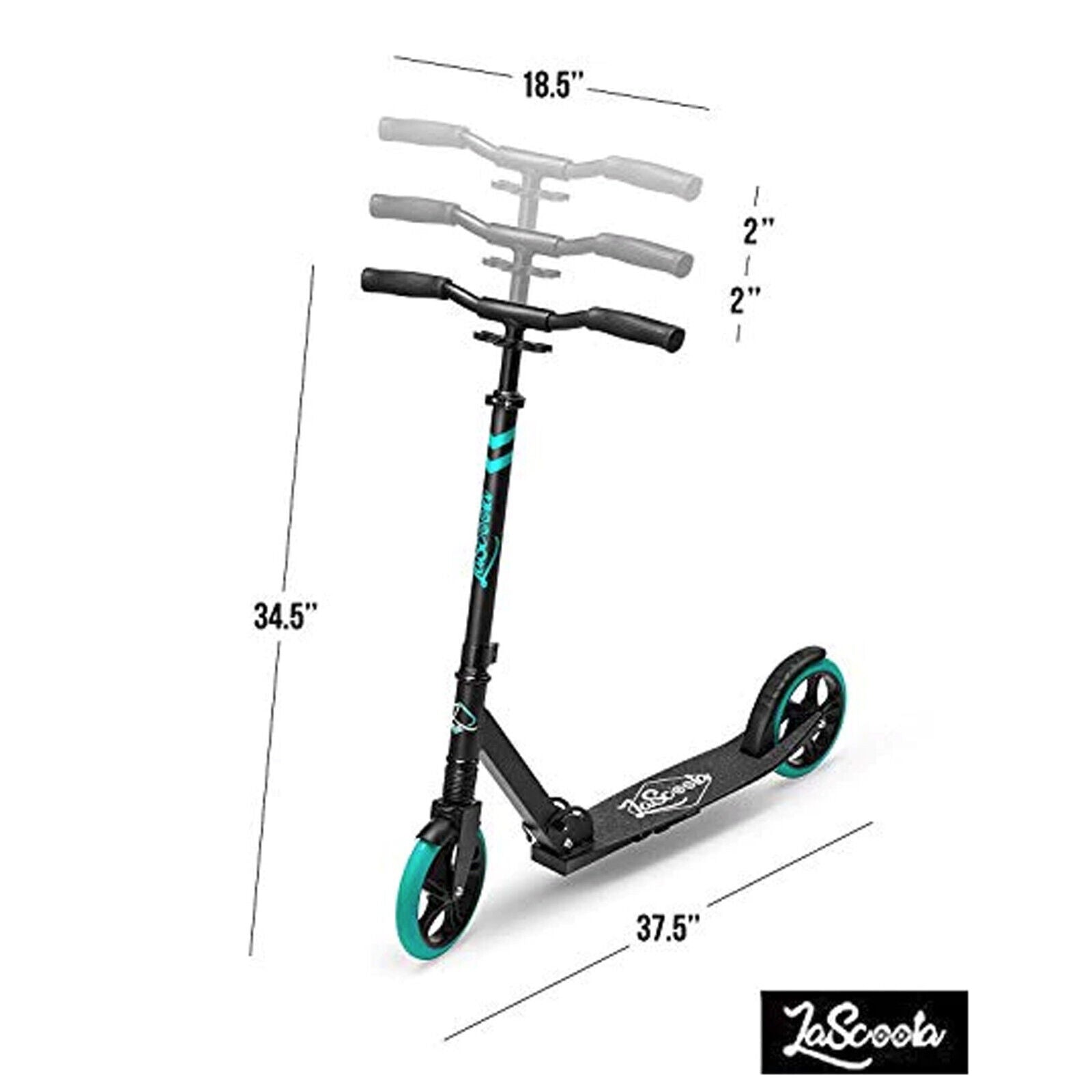 Lascoota Pulse Kick Push Commuter Scooter - Black Graphic (Teen/Adult)