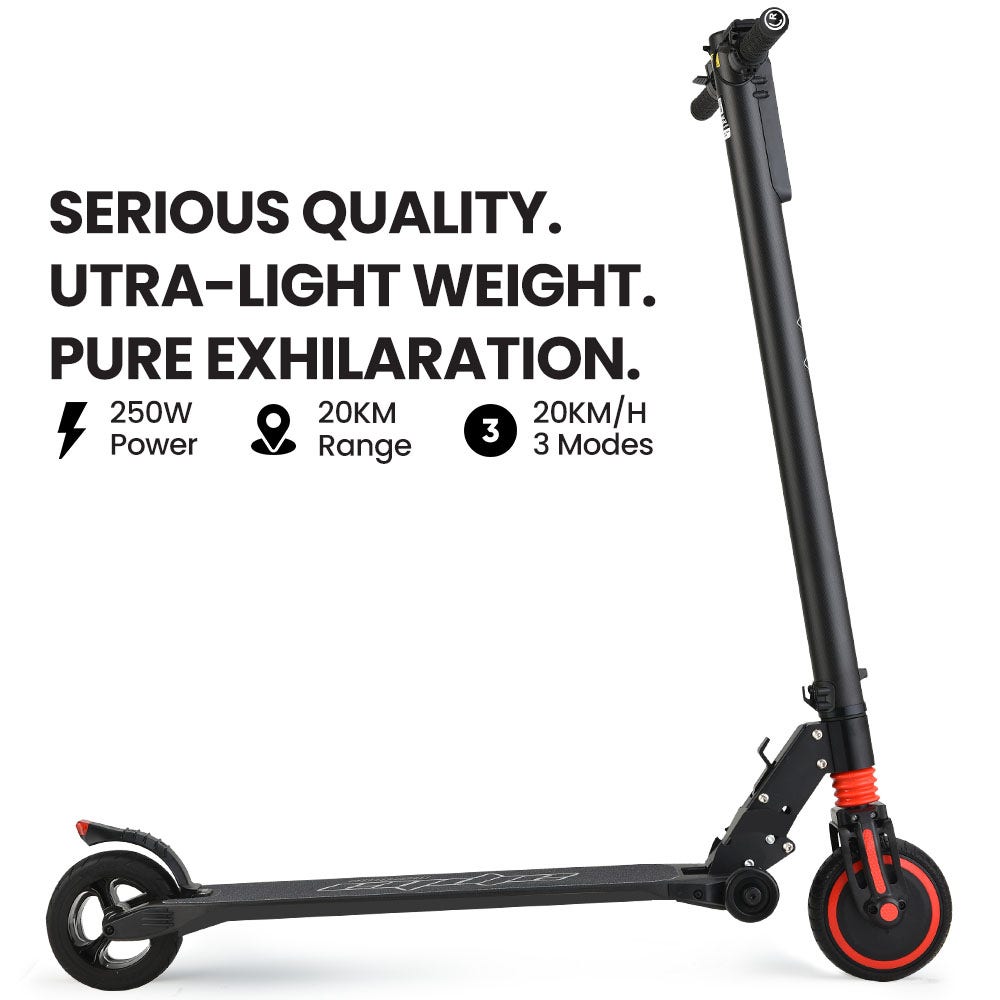 Electric Scooter - ALPHA Carbon Gen III 250W 10Ah Black/Red