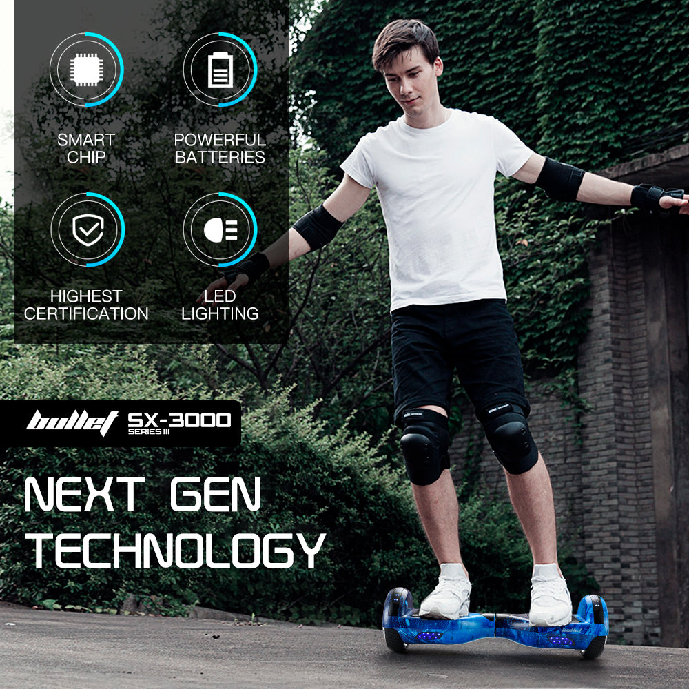 Bullet SX-3000 Series III Electric Hoverboard Scooter - Blue Galaxy