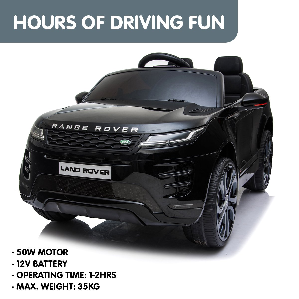 Kahuna Licensed Land Rover Kids Electric Ride On Car - Black