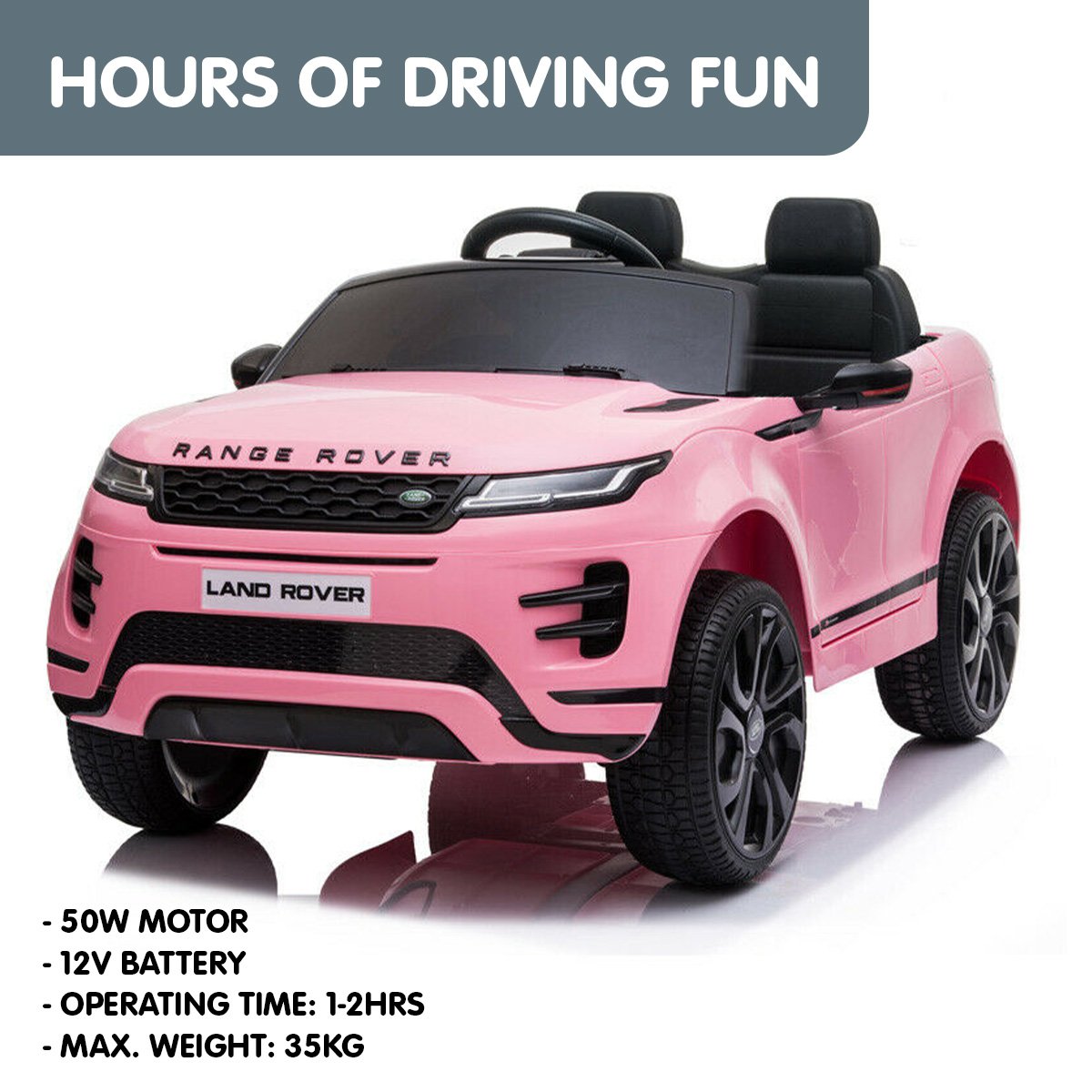 Kahuna Licensed Land Rover Kids Electric Ride On Car - Pink