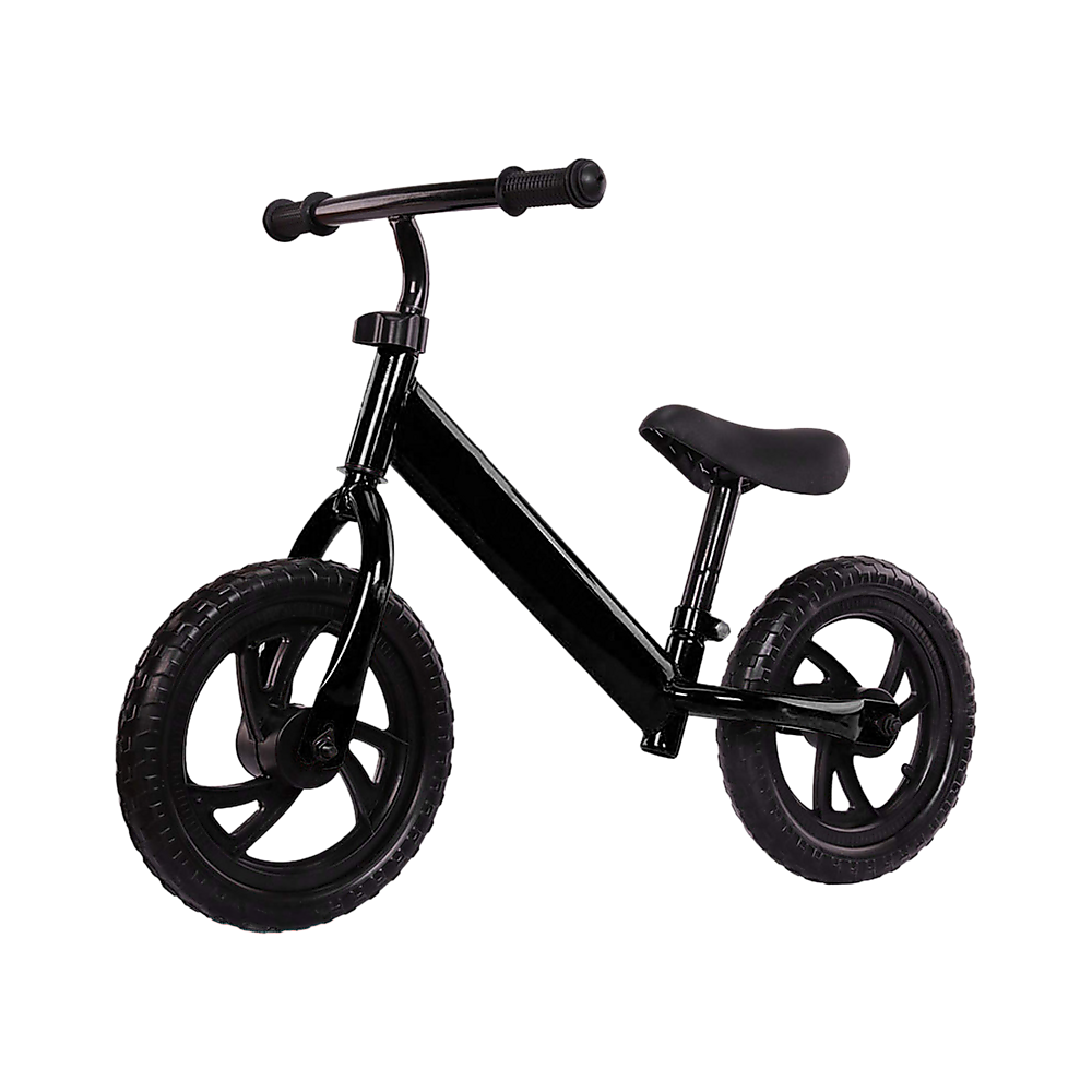 Adjustable Kids Balance Bike with EVA Wheels - Black (12" Wheels)