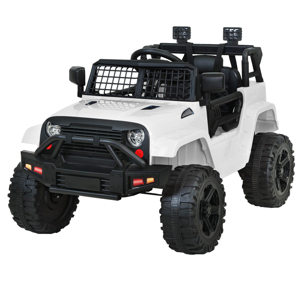 White Jeep ride-on kids kar