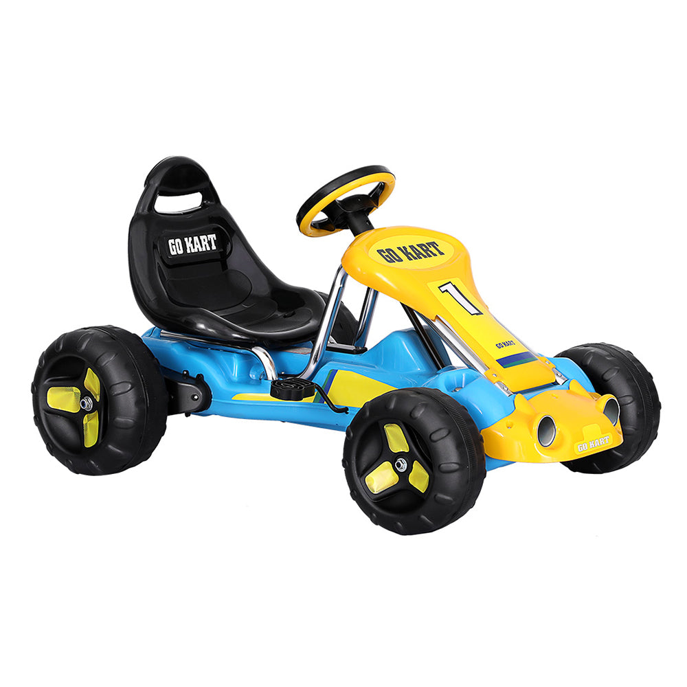 Rigo Kids Pedal Go Kart Racing Car (Plastic Wheels) - Blue