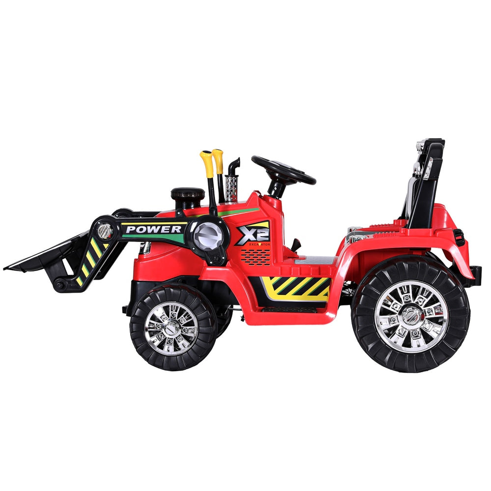 Rigo Kids Electric Ride On Digger Loader - Red