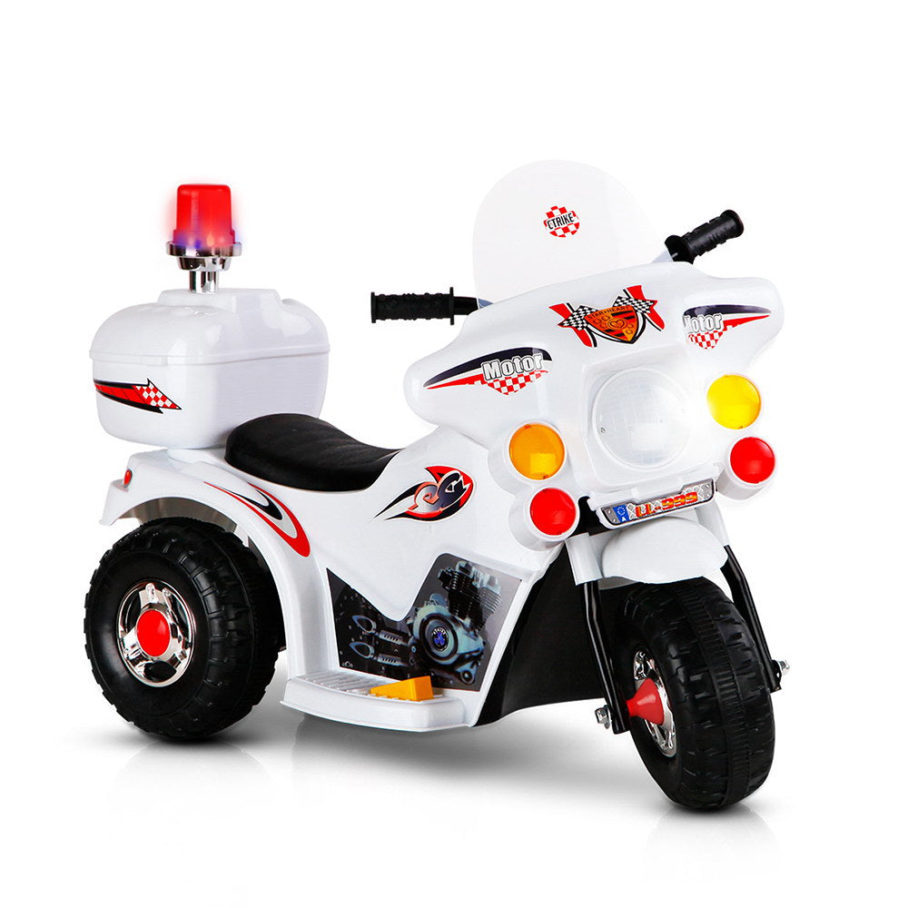 Rigo Kids Electric Ride On Police Motorcycle - White