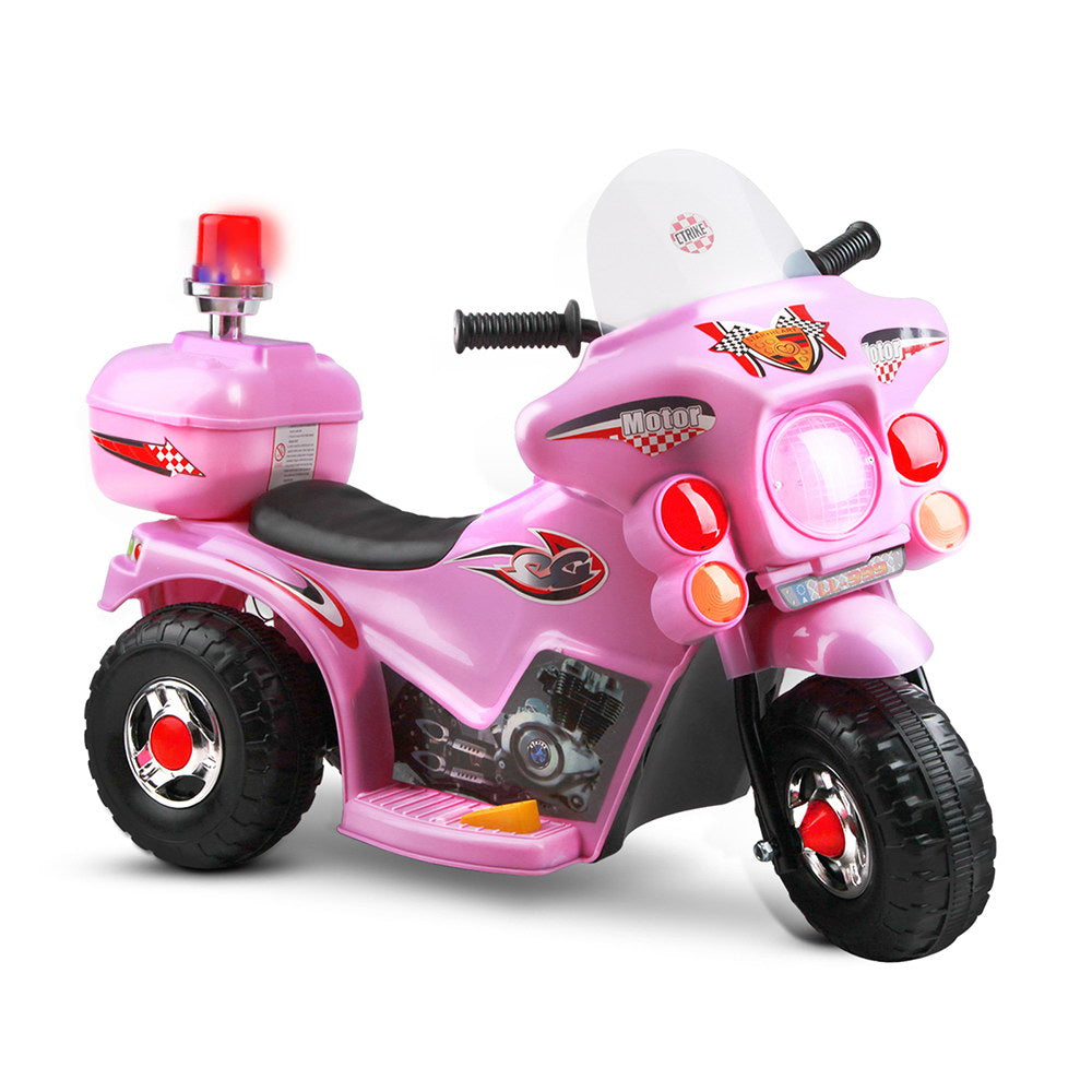 Rigo Kids Electric Ride On Police Motorcycle - Pink