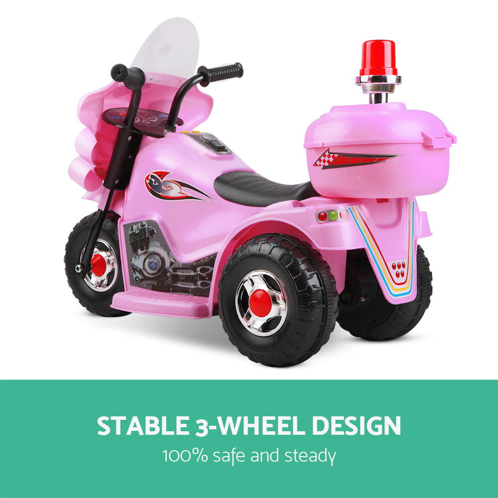 Rigo Kids Electric Ride On Police Motorcycle - Pink