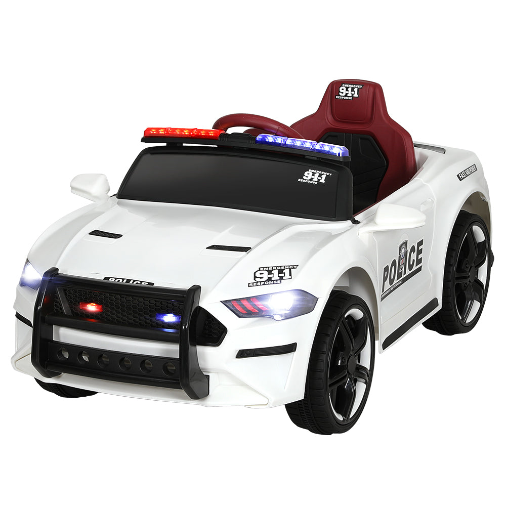 Rigo Kids Electric Patrol Police Car - White