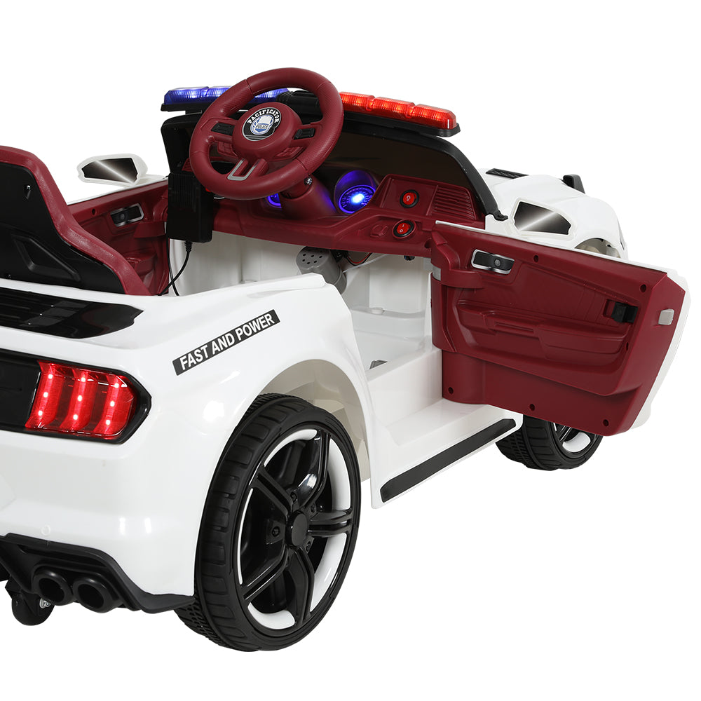 Rigo Kids Electric Patrol Police Car - White