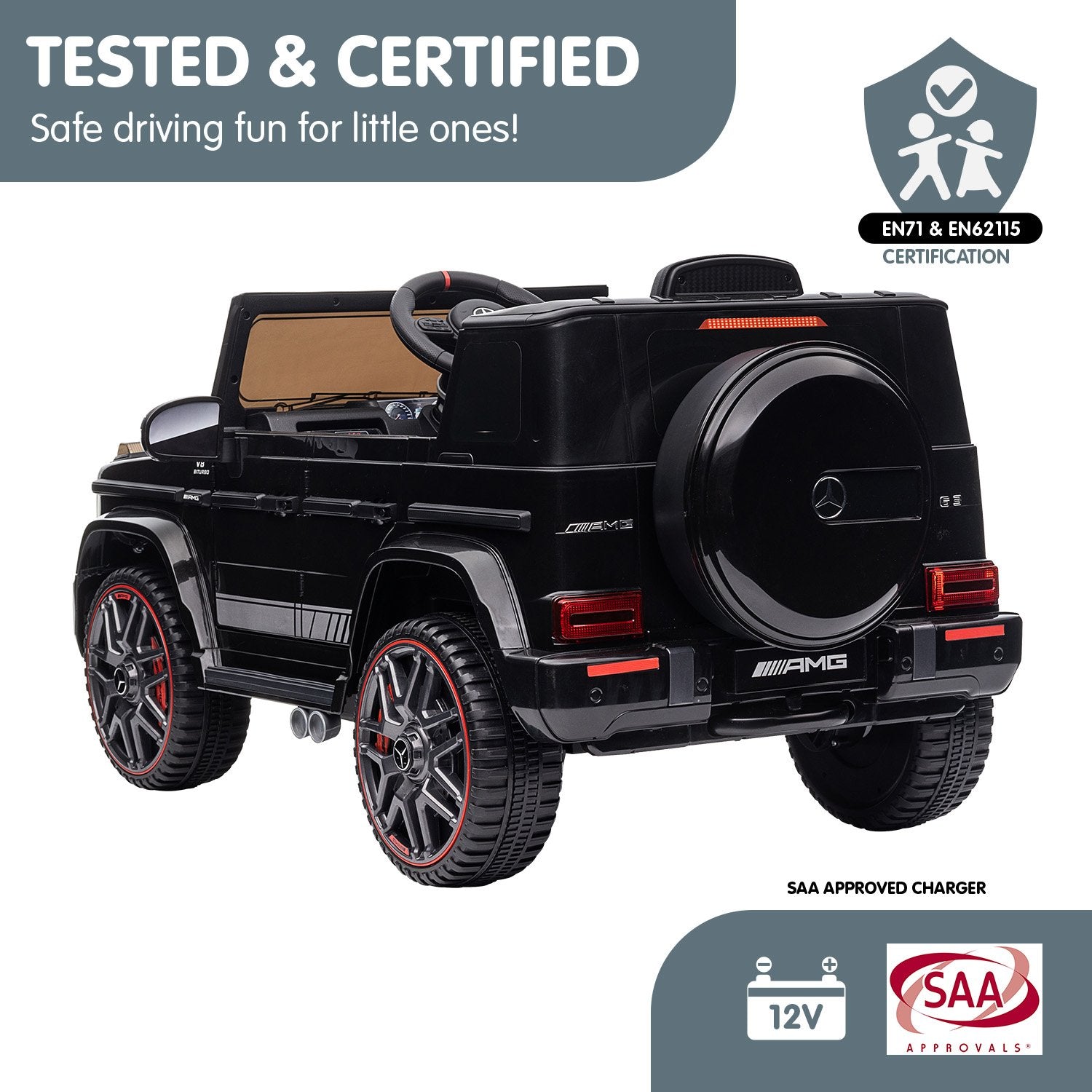 Kahuna Mercedes Benz AMG G63 Ride On Electric Car - Black
