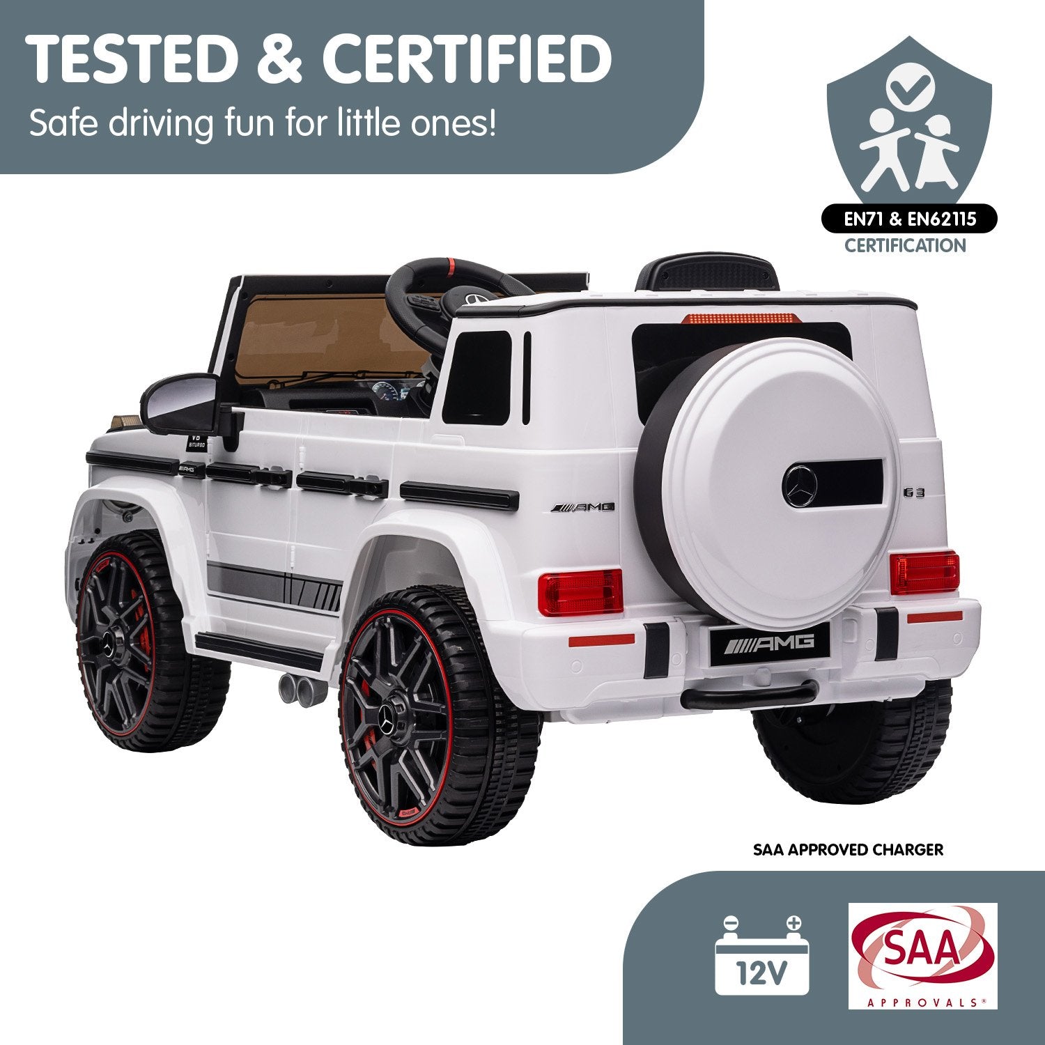 Kahuna Mercedes Benz AMG G63 Ride On Electric Car  - White