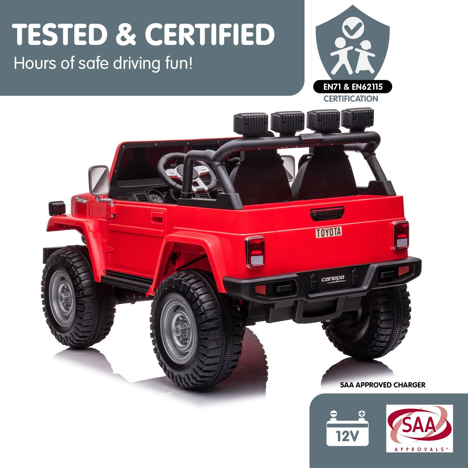 Kahuna Licensed Toyota FJ-40 Electric Car - Red