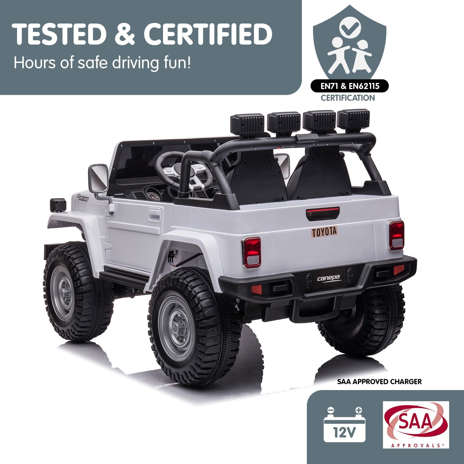 Kahuna Licensed Toyota FJ-40 Electric Car - White