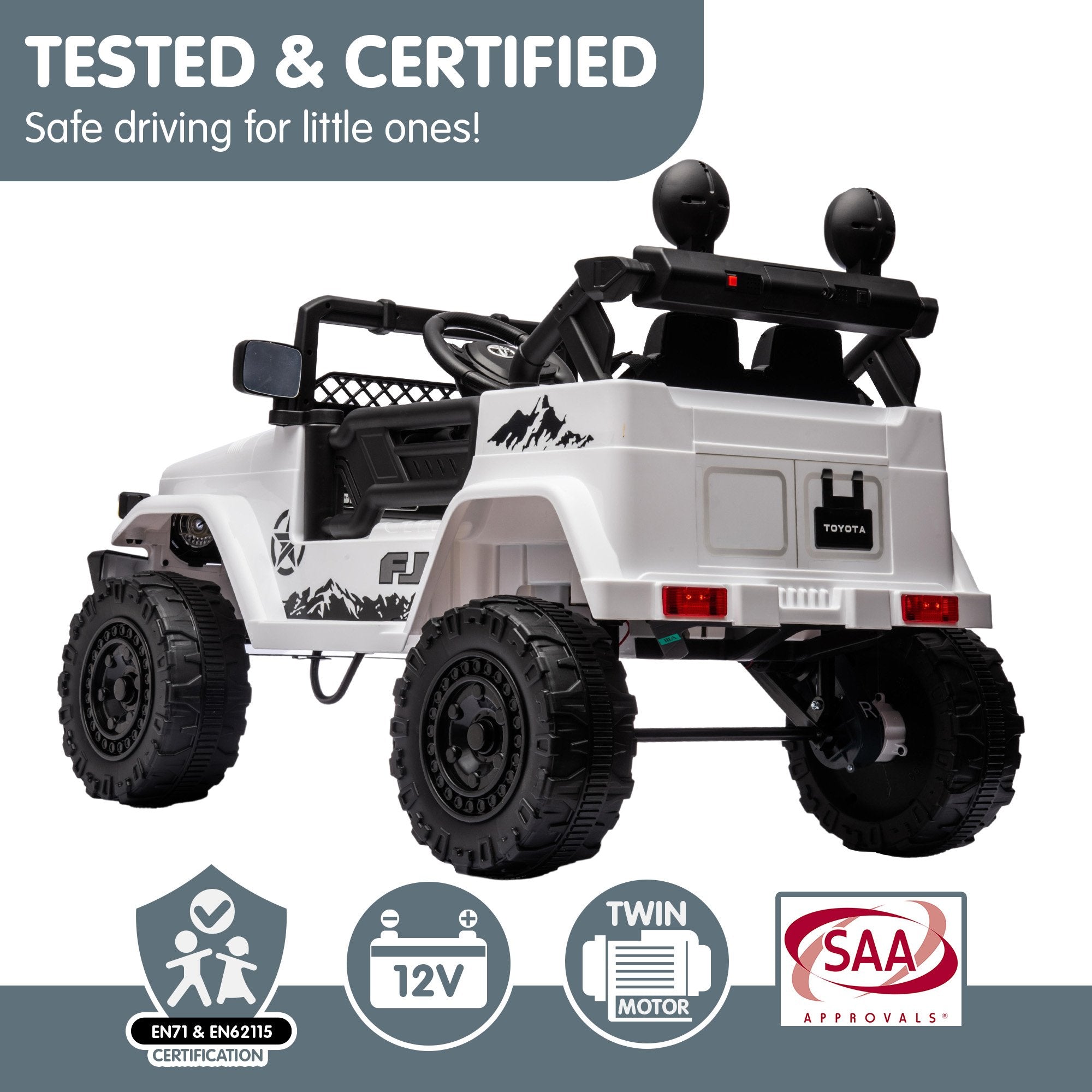 Kahuna Toyota Fj Cruiser Electric Kids Ride-on Car - White